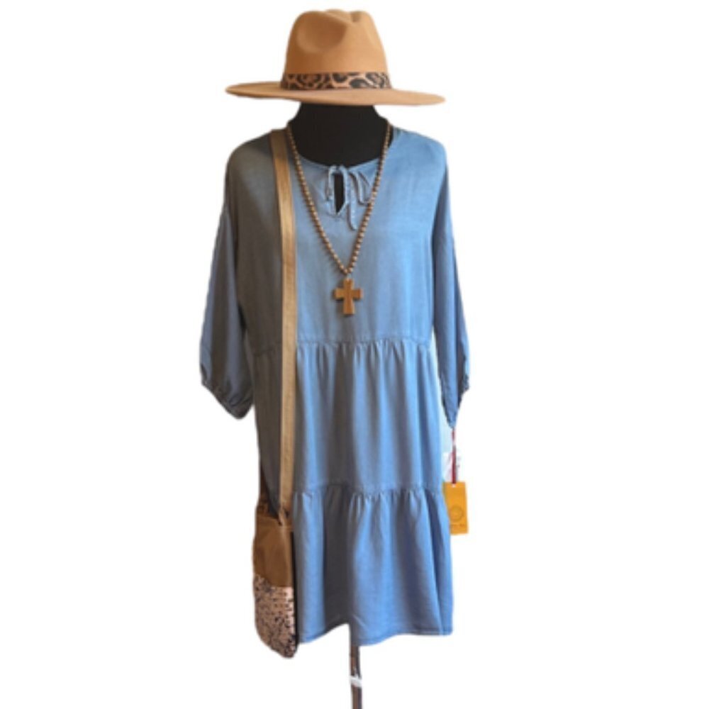 Ruby Rd. Tencel chambray dress NWT